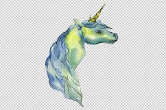 Cute unicorn horse PNG watercolor set Product Image 3