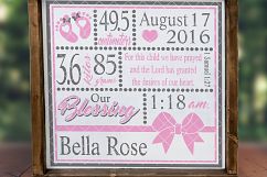Our Blessing Baby Girl 1 Samuel 1:27 Birth Stats SVG Cutting File LL121B  SVG FCM DXF EPS AI JPG PNG Product Image 3