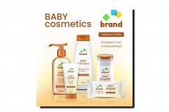 Baby Cosmetics Set Creative Promo Poster Vector Product Image 1