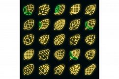 Pine cone icons set vector neon Product Image 1