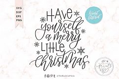Merry little Christmas SVG DXF EPS PNG, Hand lettered Product Image 1
