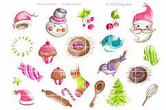 watercolor christmas clipart Product Image 2