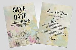 Double Sided Floral Save The Date Card Product Image 3