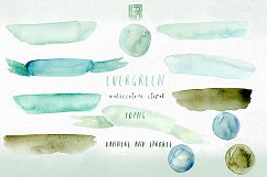 Evergreen. Watercolor clipart Product Image 2