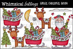 Santas Christmas Sleigh Clipart Collection Product Image 1