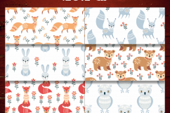 Northern woodland. Seamless patterns with cute animals. Product Image 6