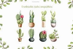 Watercolor Cacti clipart Plants watercolor succulents Product Image 6