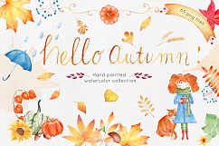 Watercolor Autumn Clipart Collection Product Image 1