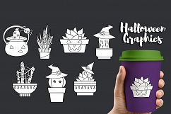 Halloween cactus, Succulent cacti clip art graphics Product Image 2