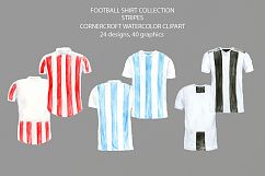 Striped football shirt clipart, sport clipart Product Image 2