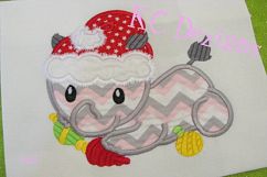 Christmas Baby Rhino Machine Applique Embroidery Design Product Image 2