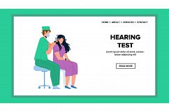 Hearing Test Patient Make Doctor In Clinic Vector Product Image 1