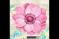 100 Watercolor Anemone Flower Clip Arts, Botanical Garden Product Image 2