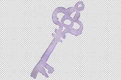 Watercolor vintage old keys PNG set   Product Image 8