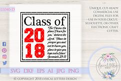 Class of 2018 with Jeremiah 29:11 Scripture Graduation LL040D  SVG DXF EPS AI JPG PNG Product Image 1