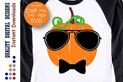 Pumpkin decor svg files Cute Pumpkin with Face Pumpkin boy Product Image 1
