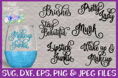 Makeup Words Brush Holder SVG Bundle for Cricut &amp; Silhouette Product Image 1
