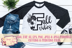 Floral Fall Vibes SVG, DXF, AI, EPS, PNG, JPEG Product Image 1