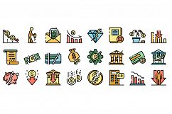 Bankrupt icons set vector flat Product Image 1