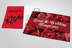 Love &amp; Wedding Postcard Template Product Image 1