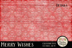 Christmas Backgrounds - Merry Wishes Digital Papers Textures Product Image 4
