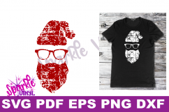 Svg Distressed Grunge Christmas Santa shirt svg cut file for cricut or sihouette, Christmas Decor printable, Santa shirt svg,  Hipster Santa Product Image 2