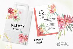 Elegant Watercolor Floral Red Bouquets Flowers Peach Leaves Product Image 3