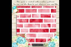 100 Seamless Watercolor Brick Pattern Digital Papers Product Image 3
