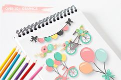 Summer bicycle graphics and illustrations Product Image 4