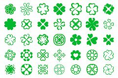 35 lover symbol icon set green on white background. Product Image 1