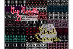 Big Bundle Black Fantastic - digital papers seamless patterns Product Image 1