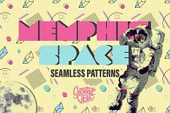 Memphis Space Seamless Patterns Product Image 1