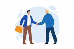 Handshaking Businessmen After Success Deal Vector Product Image 1