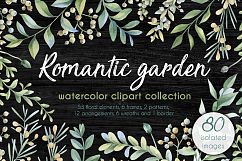 Romantic garden. Watercolor cliparts Product Image 1