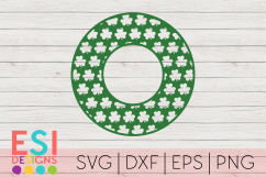 St Patrick's Day SVG | Shamrock Circle Monogram Design 3 Product Image 1