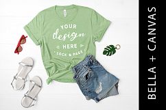 Leaf Bella Canvas 3001 T Shirt Mockup Womens Apparel Product Image 1