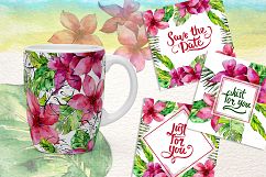 Tropical leaves collection PNG watercolor set Product Image 7