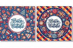 Christmas template. Buon Natale. Bundle. 22 greeting card. Winter holiday in Italy. Italian. Vintage style. Product Image 10