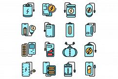 Power bank icons set vector flat Product Image 1