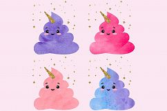 Watercolor Unicorn Poop Clipart Product Image 4