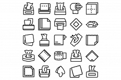 Tissue icons set, outline style Product Image 1