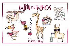 Animal, Watercolor, Clipart, Sublimation, Wine, Winos, PNG Product Image 4