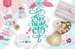 Spring vector lettering &amp; floral greeting card Product Image 1