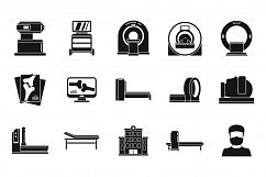 Medical magnetic resonance imaging icons set, simple style Product Image 1