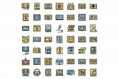 Literary genres icons set vector flat Product Image 1