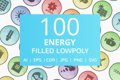 100 Energy Filled Low Poly Icons Product Image 1