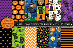 Halloween digital papers, Halloween patterns, Witch, Cat Product Image 1