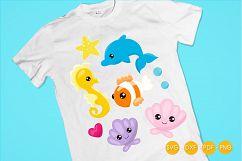 Ocean Friends cutting files svg, dxf, pdf, eps included - cut files for cricut and silhouette - Cutting Files SG Product Image 4
