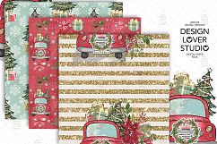Santa Claus Car digital paper pack Product Image 6