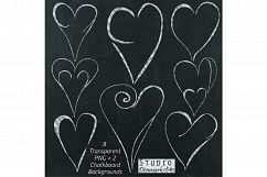 Chalk Hearts Clipart - 8 Chalkboard Clipart Hearts Product Image 1